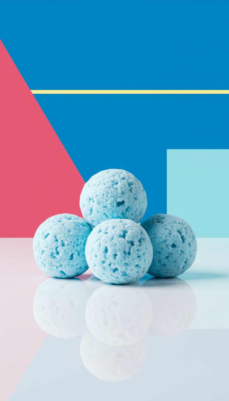 Blue ice cream freeze-dried bites